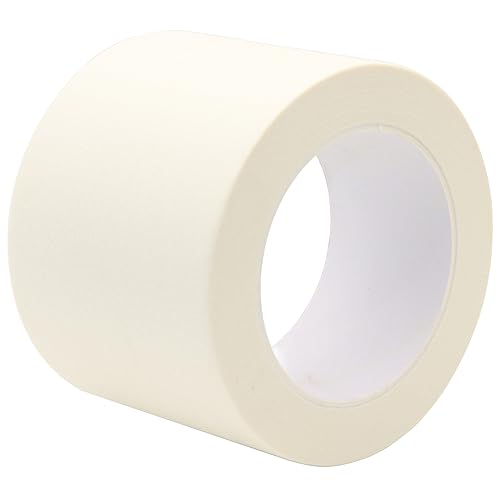 Image of Wide Masking Tape, Beige White Painters Tape, 3 Inch x 55 Yards | Multi-Purpose for Painting, Building, Labeling, Edge Finishing & DIY Projects
