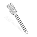 HUELE Stainless Steel Sawtooth Fish Scales Skin Remover for Fast and Easy Fish Scale Removing, Ergonomic Design for Firm Grip, Sleek Silver