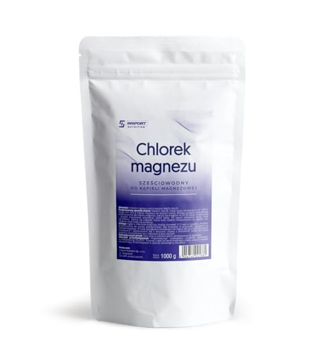 Cloruro di magnesio esaidrato – Polvere 1000 g – Cloruro di magnesio puro naturale esaidrato per il bagno – Imballaggio a prova di perdite con chiusura lampo – Doypack – INSPORT Nutrition