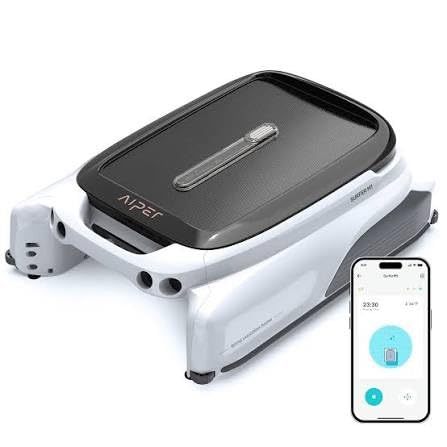 Surfer M1 Solar Powered Automatic Robotic Pool Skimmer Cleaner, White, 12H Battery Life, App Control