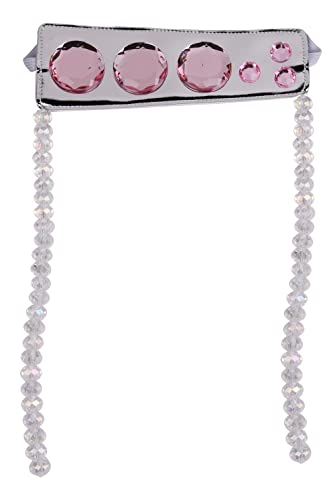 Mobzu Uzui Tengen Headband Cosplay Headwear Leather Crystal Beads Halloween, Multicolor, 18Cm #TOP1