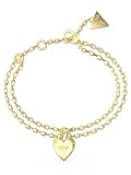 Stil: Gliederarmband Guess Damen-Armband Herz-Schloss Goldfarben JUBB04211JWYG