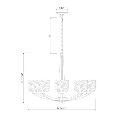 ALICE HOUSE 29.5" 8-Light Large Chandeliers for Dining Room, 72" Chain, Brushed Nickel Finish, Kitchen Light Fixtures with Clear Hammered Glasses, Modern Farmhouse Chandelier AL6091-H8 31lfdkqOKTL. SS400