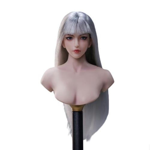 Tête militaire féminine 1/6 pour figurine PH TBL JO 30.5 cm avec cheveux argentés