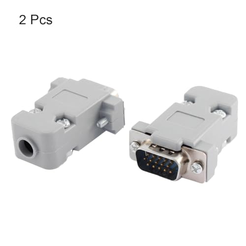 uxcell conector VGA macho DB15 2 piezas miniatura 2