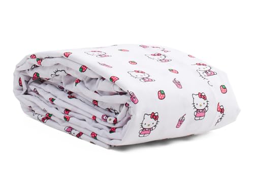 Jay Franco & Sons, Inc. Hello Kitty Cotton Sheet Set (Strawberry Milk, Full)