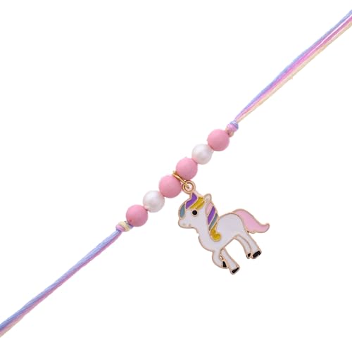 Image of ascension Unicorn Kids Rakhi with You Are My Hero Fridge Magnet & Roli Chawal Tilak Set | Cute Cartoon Designer for Boys & Girls | Raksha Bandhan Gift Combo for Brother | Premium Thread Rakhi