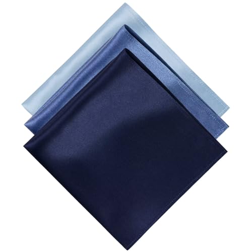 Image of MANSPHIL 100% Real Mulberry Silk Pocket Square for Men, 11x11 Inch Solid Handkerchiefs, Multi Colors