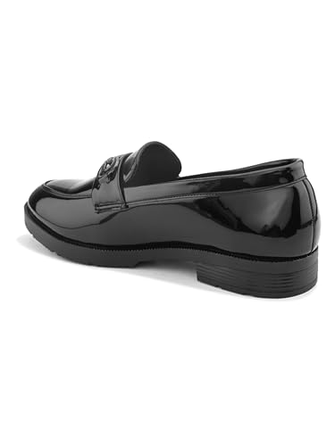 Image of STANPHORD Mens Loafers Textured Formal Slipon Loafers with Metal Accent for Party & Formal Occasion