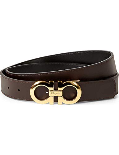 Salvatore Ferragamo Men's Black Leather Gold Gancini Buckle Belt2