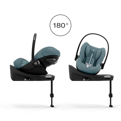 CYBEX Gold Fotelik dziecięcy Cloud G3 Plus, Od urodzenia do ok. 24 miesięcy, Dla dzieci od 40 cm do 87 cm, Maks. 13 kg, Funkcja obrotu o 180°, Siateczkowa tkanina, Z wkładką dla noworodka, Stormy Blue