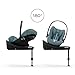CYBEX Gold Babyschale Cloud G3 Plus, Ab Geburt bis ca. 24 Monate, Für Kinder ab 40 cm bis 87 cm, Max. 13 kg, 180° Drehfunktion, Mesh-Stoff, Inkl. Neugeboreneneinlage, Stormy Blue