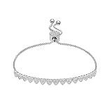 INSPIRED VOICES Easy Slider Adjustable Bracelets - Lariat Tennis Bracelets for Women, Rhinestone Bra