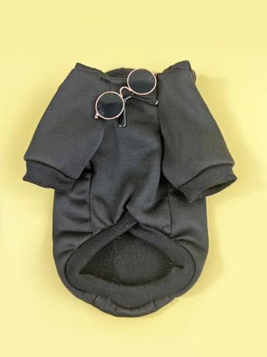 QWINEE 3 peças moletom com capuz para cães roupas para gatos conjunto de roupas para cães com colar