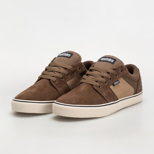 Image of Etnies Barge LS - Classic Skate Look, Slim Vulcanized Silhoutte, Hefty Armored Collar, Reinforced Vulc - Brown /Tan /Blue - 8