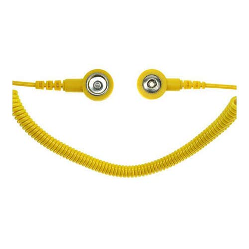 Safeguard WL42088 - Cavo a spirale ESD, 2 MOhm, 3/10 mm, 3,6 m, colore: Giallo