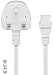 Produktbild Goobay Netzanschlusskabel Großbritannien, 1,5 m, Weiß; Netzanschlusskabel Großbritannien, 1,5 m, Weiß, 1.5 m - Großbritannien 3-Pin-Stecker (Typ G, BS 1363) > Gerätebuchse C7