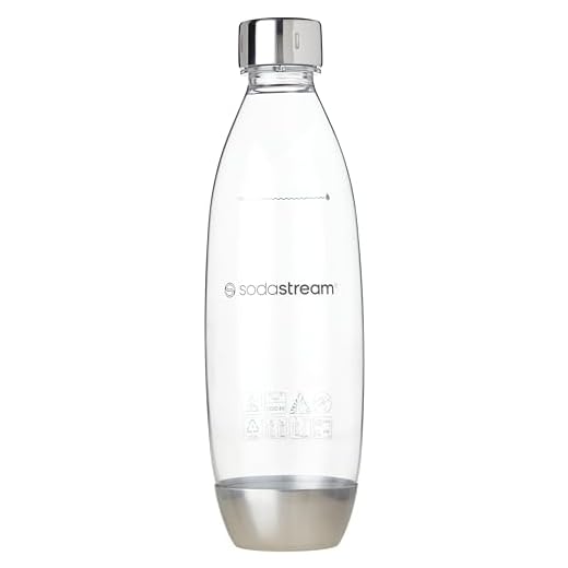 SodaStream Garrafa de metal fina de carbonatação 1L, única