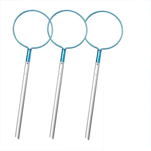 Gancho salvavidas redondo azul de seguridad para piscinas, ideal para parques acuáticos y complejos vacacionales. Poste de rescate ajustable, varilla telescópica de emergencia de aluminio para rescata