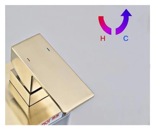 Grifo empotrado de latón macizo en oro cepillado para lavabo, CF001 7