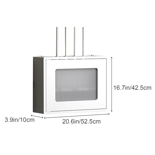 Routeur WiFi cache blanc avec rangement double couche et câbles - 3