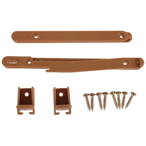 YARNOW Conector de Riel Ajustable para Barandilla Infantil, Juego de Herrajes de Plástico Marrón Claro para Montaje Seguro en Muebles y Cunas