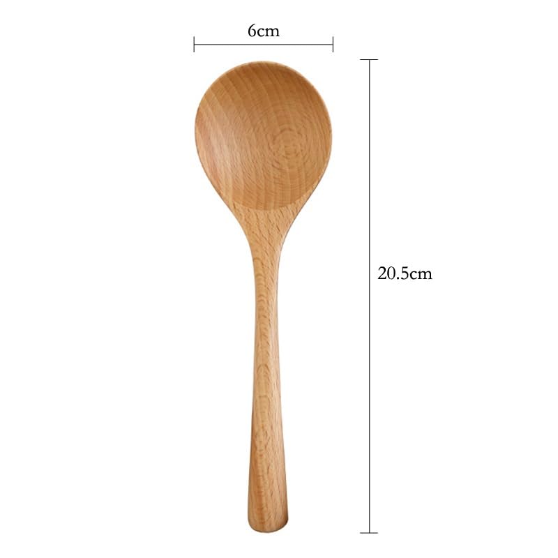 Cuchara de Madera de 4 Uds., Cuchara de Sopa de Madera, cucharas de Cocina for Servir, Cuchara Grande de Fideos Ramen, Cuchara de arroz, cucharón de Sopa, vajilla de Madera