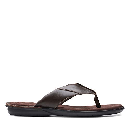 Clarks Męskie japonki Ellison Easy Flipflop, ciemnobrązowy