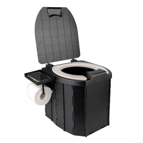 Inodoro portátil resistente con tapa para camping, perfecto para entornos al aire libre y fácil limpieza