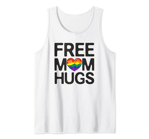 LGBT Free Mom Hugs Big Heart Love Rainbow Flag Gay Pride Camiseta sin Mangas