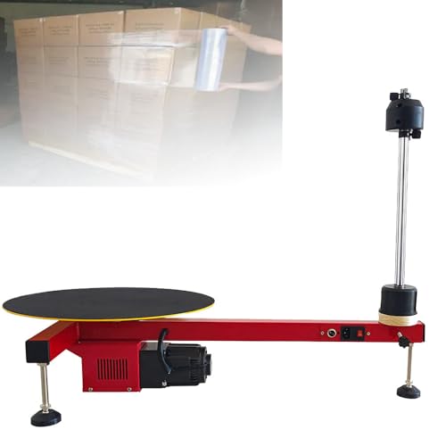25w elettrico Wrap Around Film Baler, Carton Wrapping Machine, Gomma Anti Slip Mat, Forte adesione, Giradischi Diametro 40cm, Materiale Albero Altezza 45cm, Per Pallet Box Shrink nostretchfilm
