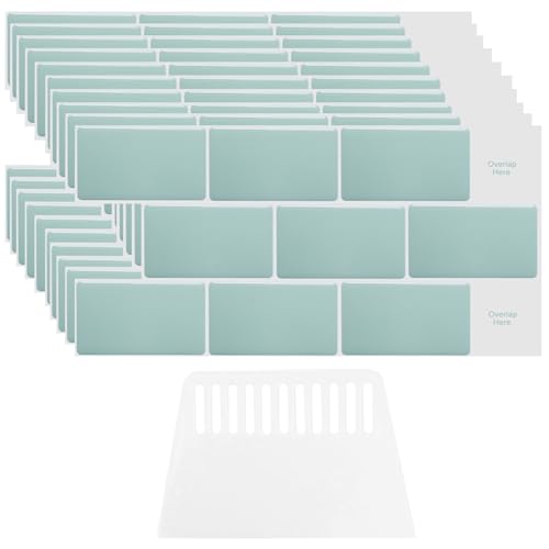 WANDGU - Pegatinas para azulejos de pared, adhesivos 3D, 10 hojas de azulejos de cocina, adhesivos de 30,5 x 15,3 cm, impermeables y antisalpicaduras, decoración de pared con aspecto de piedra, con