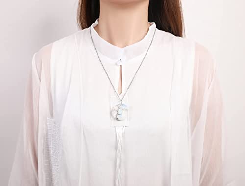 Image of XIANNVXI Tree of Life Wire Wrapped Crescent Moon Pendant Necklace Reiki Healing Crystal Stone Necklaces Natural Gemstone Quartz Jewelry for Women