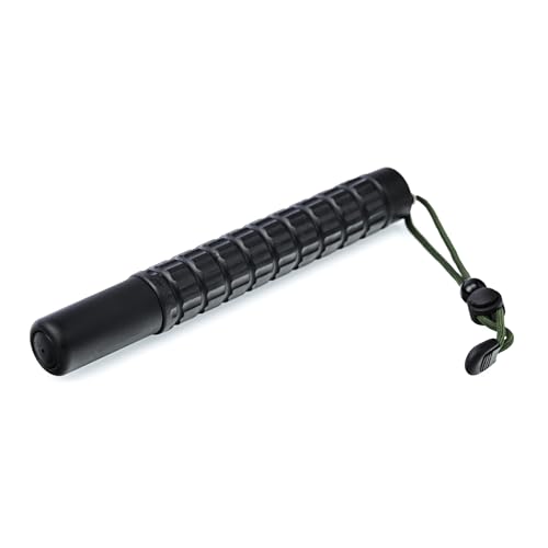 Teleskop-Schlagstock 555 mm – Solide Bauweise aus robustem Material mit rutschfestem Gummigriff | Zusammenklappbar, Länge von 22,5 cm bis 55,5 cm, schwarzes Chrom-Finish