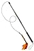 Squishy Face Studio Flirt Pole V2 with Orange/Yellow Fleece Lure - 36 inch Pole, 52 inch Cord - Durable Dog Toy for Fun Obedience Training & Exercise