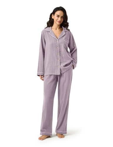 Image of BESTOUCH Womens Pajama Sets: 100% Cotton Muslin Linen Feel