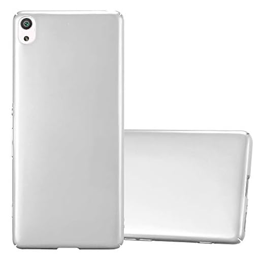 Cadorabo fodral fungerar med Sony Xperia XA i metallsilver – stötsäker och reptålig plast hårt fodral – ultratunt skyddande skal stötdämpande baksida