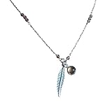 Cuarzo smaokey natural. Collar de plata con una pluma y un cuarzo ahumado - Joyas Me and My Mood
