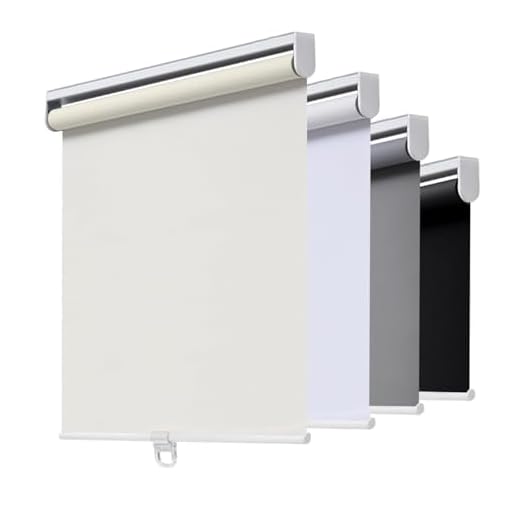 AOSKY Blackout Cordless Roller Shade for Indoor Windows, 23"W x 72"H, Ivory
