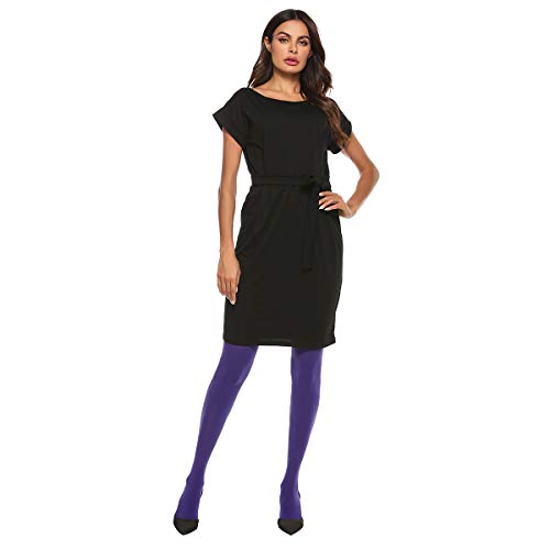 Image of MANZI Tights for Women Solid Color Pantyhose Colored Semi Opaque Footed Tights Soft Stretch High Waist Stockings 70 Denier