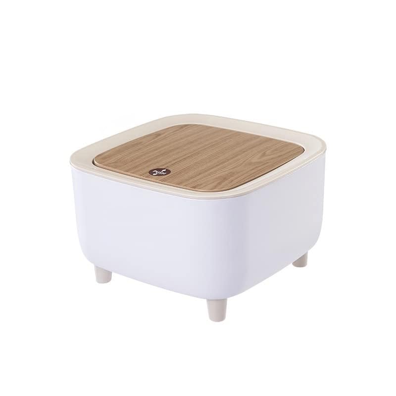 MIXEN Small Countertop Trash Can with Lid, Portable Mini Waste Organizer for Desk & Kitchen Use 0.5 Gallon White-image-17