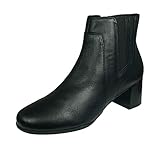 Geox D New Annya M B Women's Nappa Leather Ankle Boots-Black-10.5