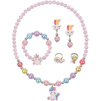OSDUE 6 Piezas Conjunto de Joyas de Unicornio para Niñas, Joyas