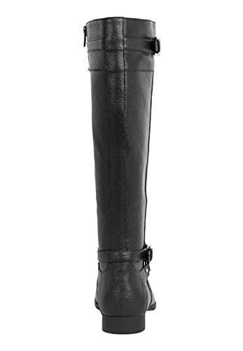 Comfortview Women's Wide Width The Janis Regular Calf Leather Boot - 8 1/2 W, Black #TOP3