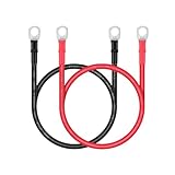 Battery Cable - iGreely 8 AWG 8 Gauge Wire Made with Tinned Copper Wire Battery Power Inverter Cables with Terminals for Solar Panel Trolling Motor Automotive Motorcycle RV Marine Boat 2ft/60cm