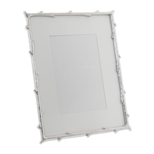 Image of Lawrence Frames Metal Frame, Branch Design, Silver, 8x10, Matted 5x7