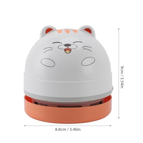 Mini Desktop Vacuum Cleaner AA Battery Powered, Handheld Portable Cordless Vacuum Cleaner, Ideal for Desk, Home, Car (Cat)