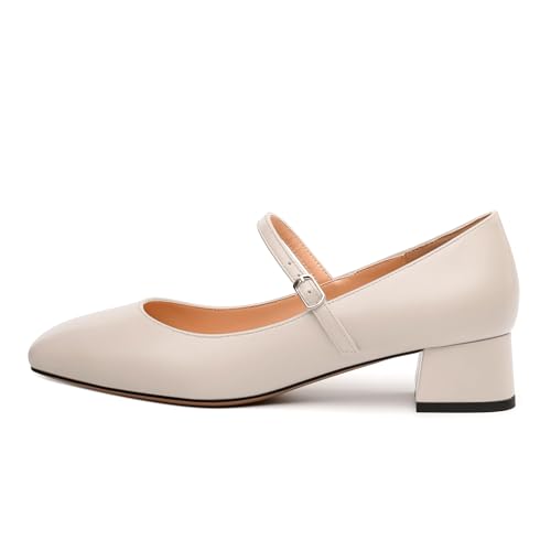 Women's Mary Jane Pumps With Low Block Heel and Square Toe - 1.3" Daily Shoes2
