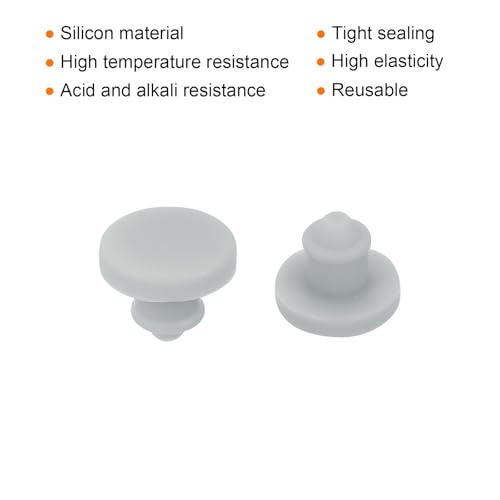 Image of MECCANIXITY 20pcs Silicone Snap in Locking Hole Plugs,3.5mm /0.1 Inch Mounting Diameter Narrow Groove Width 2mm Panel Seal Cover Round for Kitchen Bulkheads Waterproof Sealing Plugs Grey