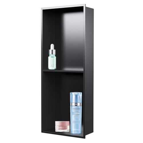 Niche encastrée haut de gamme en acier inoxydable pour douche noire de luxe